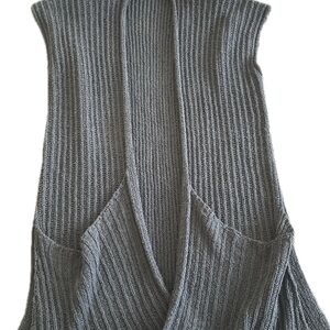 Free People gray brown Maxi Cardigan Sweater with oversized Pockets size XS